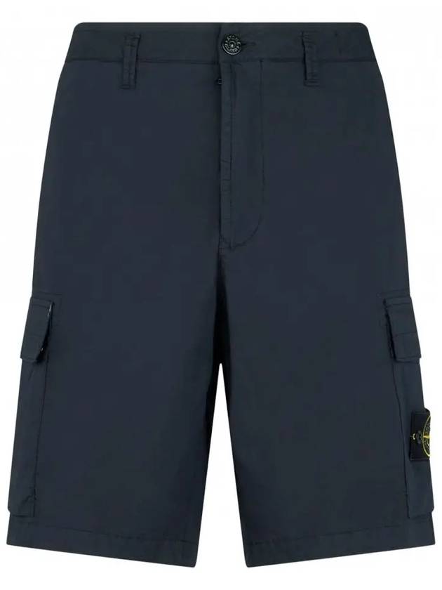 Men's Logo Patch Cargo Shorts Navy - STONE ISLAND - BALAAN 3