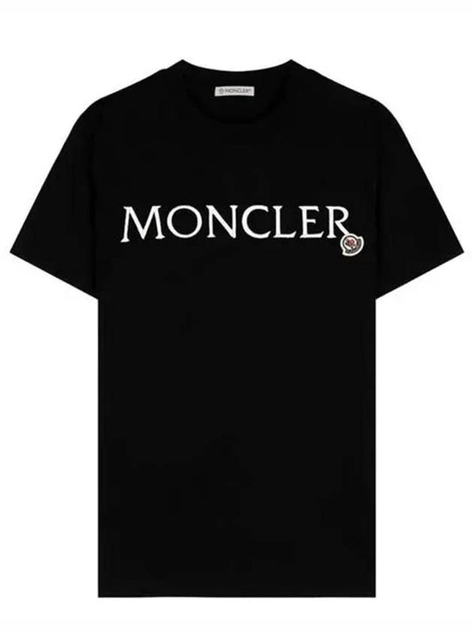 Logo embroidery short sleeve t shirt black 8C00006 - MONCLER - BALAAN 1