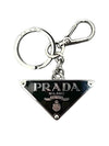 Triangle Logo Metal Keychain Black - PRADA - BALAAN 2