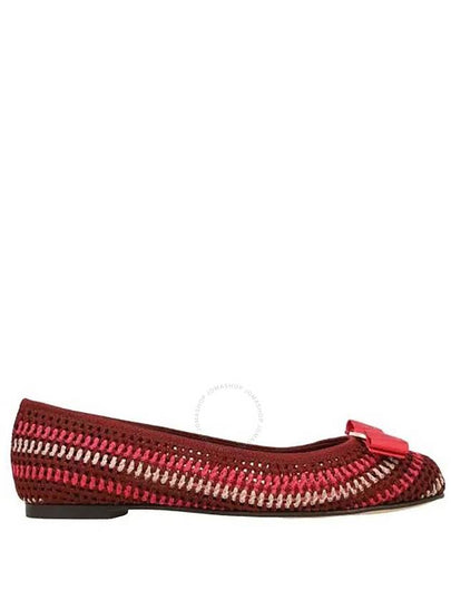 BALLERINA VARINA REALIZZATA IN TESSUTO CROCHET DI COLORE ROSSO CON DETTAGLIO DI FIOCCO SUL DAVANTI 01E588757625003 - SALVATORE FERRAGAMO - BALAAN 2