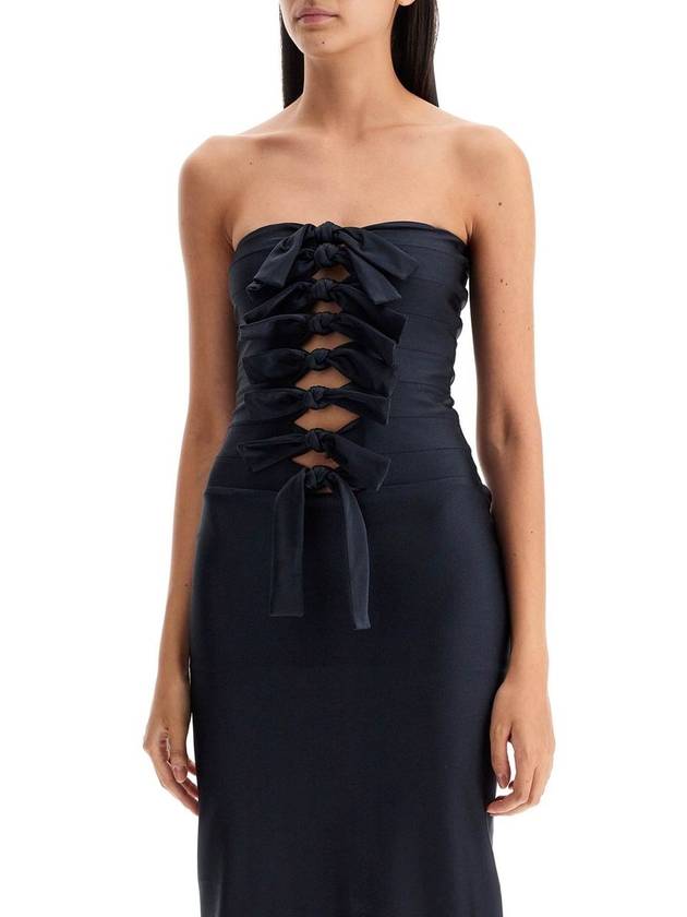 'Knot Gala' Midi Black Dress With Adjustable Knots In Stretch Jersey Woman - COPERNI - BALAAN 4