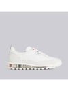 Vitello Calf Leather Clear Sole Tech Runner Sneakers White - THOM BROWNE - BALAAN 2