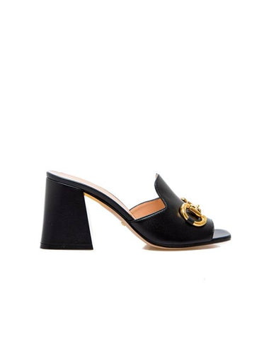 Women's Horsebit Slide Sandals Black - GUCCI - BALAAN 1