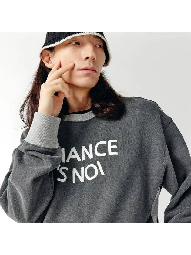 Unisex CHMXMTM Snowy Sweatshirt Mix Charcoal - CHANCE'S NOI - BALAAN 8