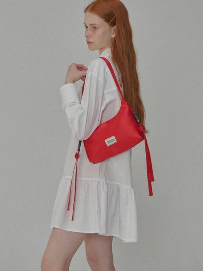 Side Detailed Ribbon Hobo Bag Red - OPENING SUNSHINE - BALAAN 2