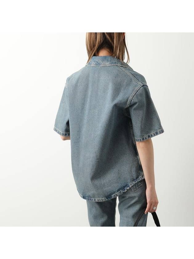 Organic Denim Shirt Short Sleeve - PRADA - BALAAN 5