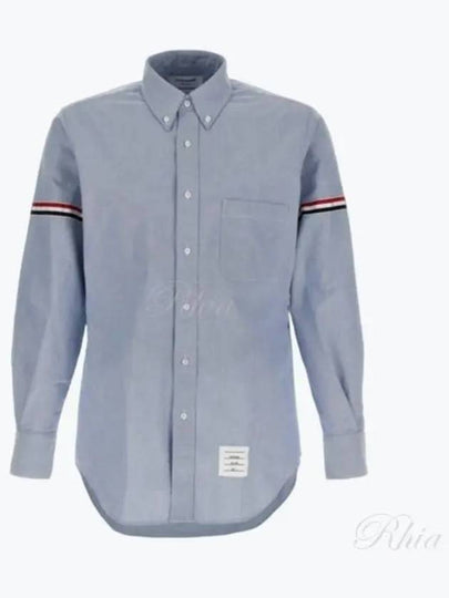 Armband Oxford Long Sleeve Shirt Light Blue - THOM BROWNE - BALAAN 2