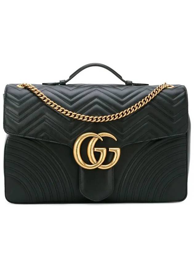 GG Marmont Large Shoulder Bag Black - GUCCI - BALAAN 3