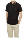 Striped Cotton Polo Shirt Black - BURBERRY - BALAAN 5