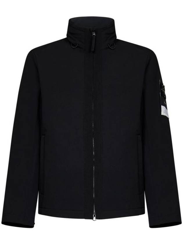 Soft Shell RE Dye Technology Light Weight Zip-up Jacket Black - STONE ISLAND - BALAAN 1