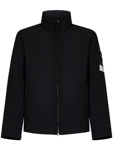 Soft Shell RE Dye Technology Light Weight Zip-up Jacket Black - STONE ISLAND - BALAAN 1