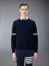 Men's Milan Stitch Armband Crew Neck Knit Top Navy - THOM BROWNE - BALAAN 2