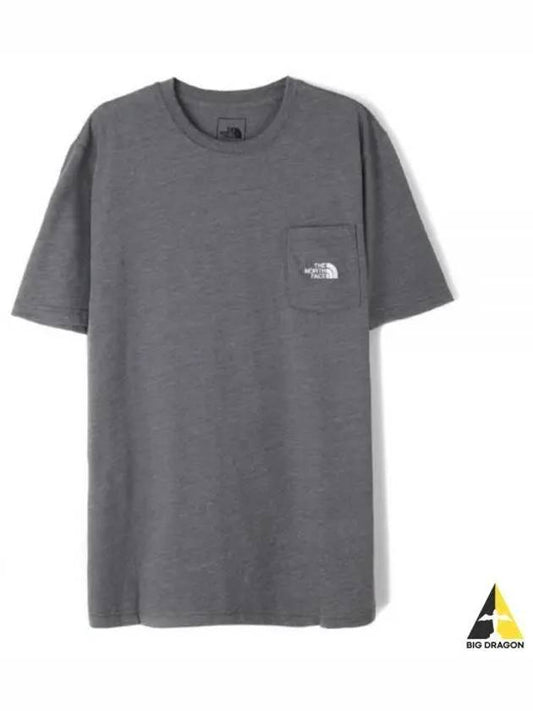 Men's Simple Logo Tri-Blend Short Sleeve T-Shirt Grey - THE NORTH FACE - BALAAN 2