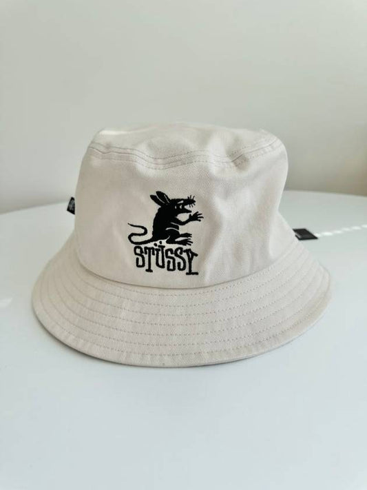 AU Australia RAT Bucket Hat ST731008 Washed White S M - STUSSY - BALAAN 1