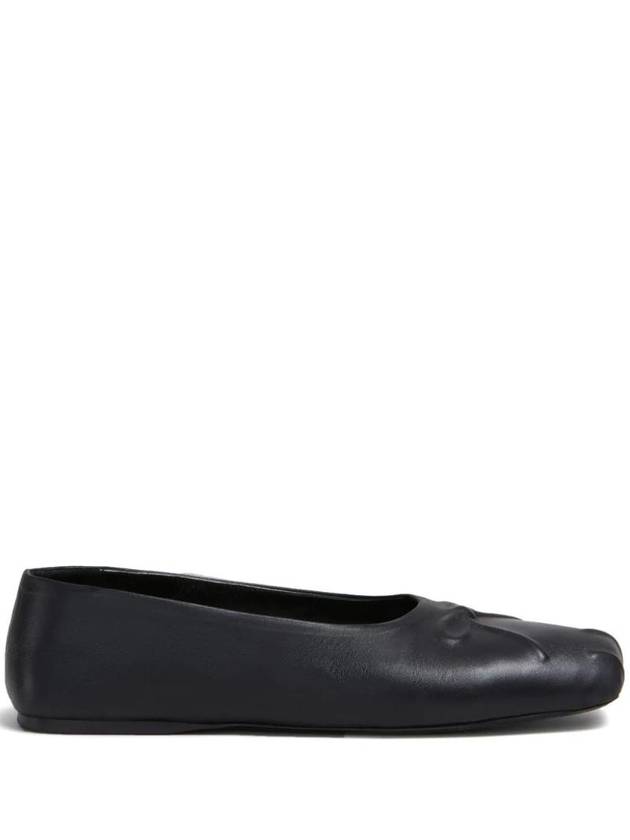 Bow Embossed Leather Ballerina Black - MARNI - BALAAN 1