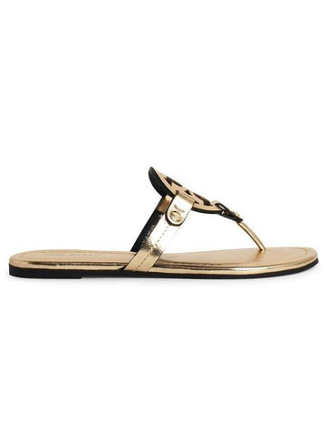 Tory Burch 'Miller' Beige Leather Flip-Flops - TORY BURCH - BALAAN 1