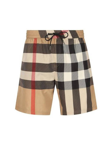 Check Swim Shorts Beige - BURBERRY - BALAAN 1