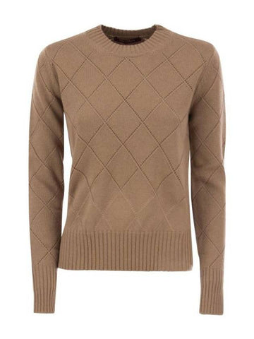 Brunate Wool Cashmere Knit Top Camel - MAX MARA - BALAAN 1