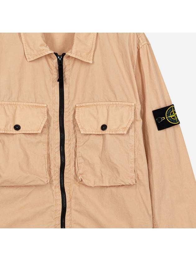 Wappen Patch Two Pocket Cotton Over Zip-Up Jacket Antique Rose - STONE ISLAND - BALAAN 4