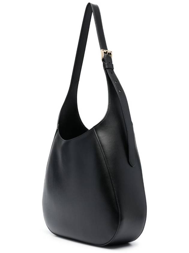 Triangle Logo Leather Shoulder Bag Black - PRADA - BALAAN 4