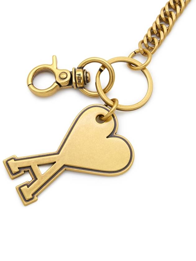 Heart Logo Metal Key Holder Gold - AMI - BALAAN 6