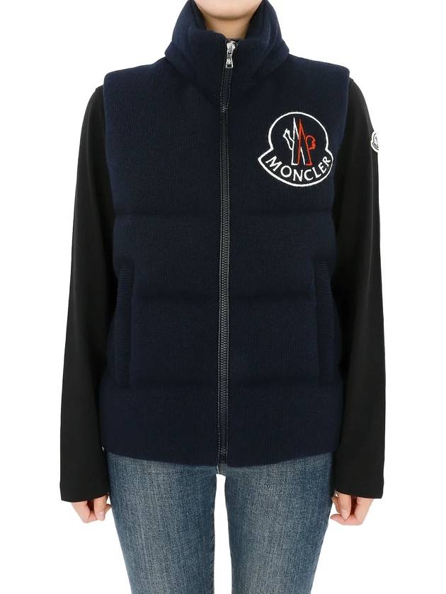 Kids Big Logo Corduroy Padded Vest Navy 1A00064 M1241 750 12 14A Adults can wear - MONCLER - BALAAN 3