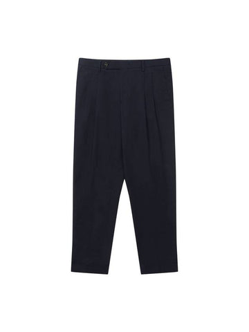 Two Tuck Tapered Slacks Navy - SOLEW - BALAAN 1