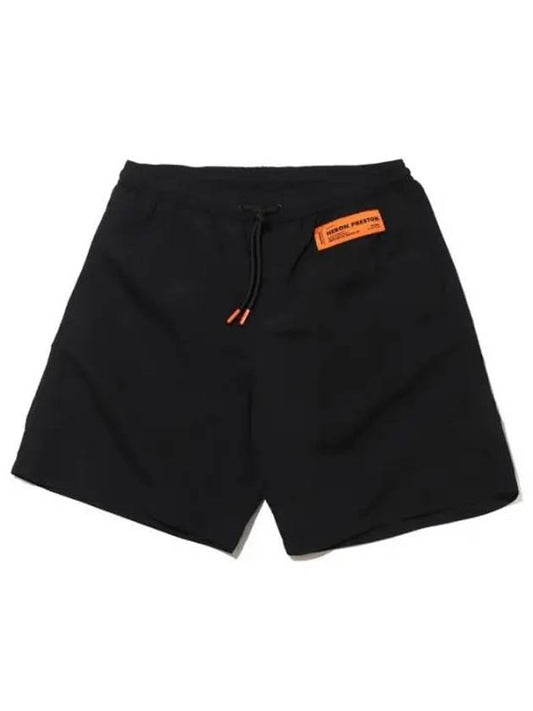 Men's Logo Patch Nylon Swim Shorts Black - HERON PRESTON - BALAAN 2