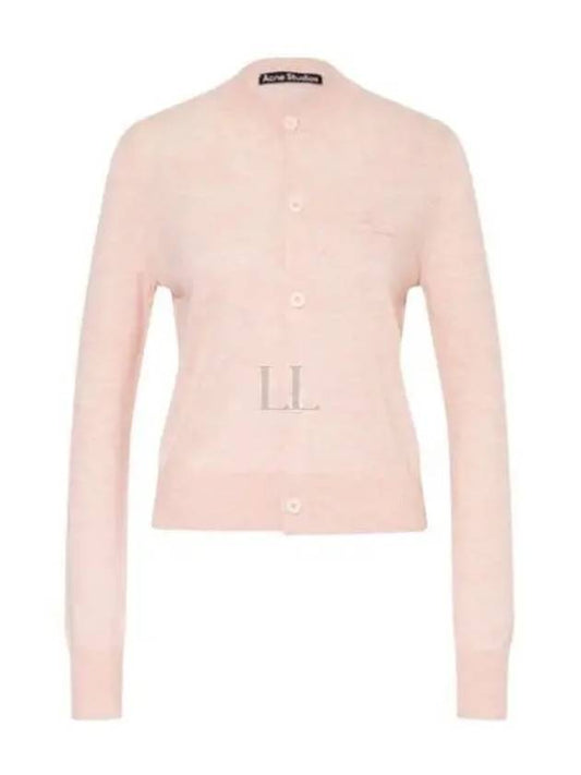 Face Patch Crop Cardigan Pink - ACNE STUDIOS - BALAAN 2