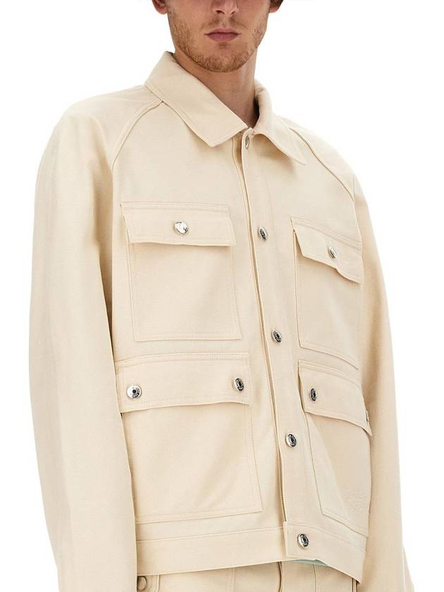 Straight Collar Cotton Shirt Jacket MM02114WW5007 - MAISON KITSUNE - BALAAN 5