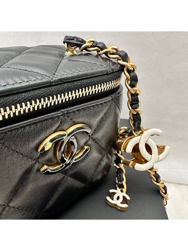 24 Years Women s Vanity Mini Bag Cross Chain Adjustable Black Gold LUX2407021 - CHANEL - BALAAN 4