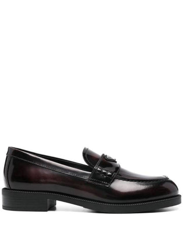 Women's Leather Loafers Brown - PRADA - BALAAN 1