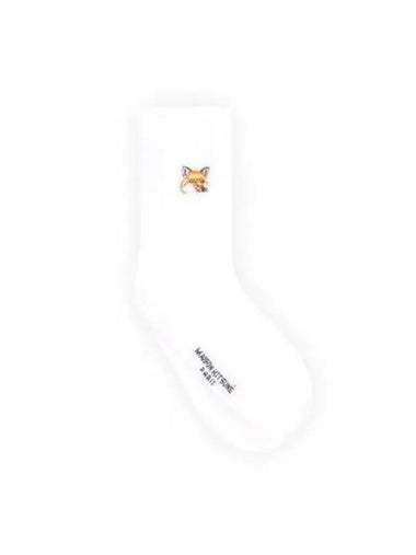 Tonal Fox Head Socks White Light Green KU06407KT0010 - MAISON KITSUNE - BALAAN 1