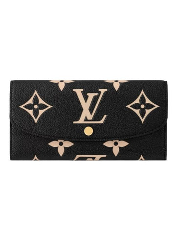 Emilie Bi Color Monogram Empreinte Leather Long Wallet Black - LOUIS VUITTON - BALAAN 1