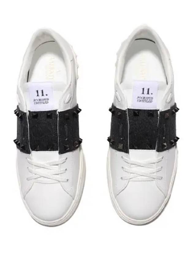 Studded Leather Open Low-Top Sneakers White - VALENTINO - BALAAN 2