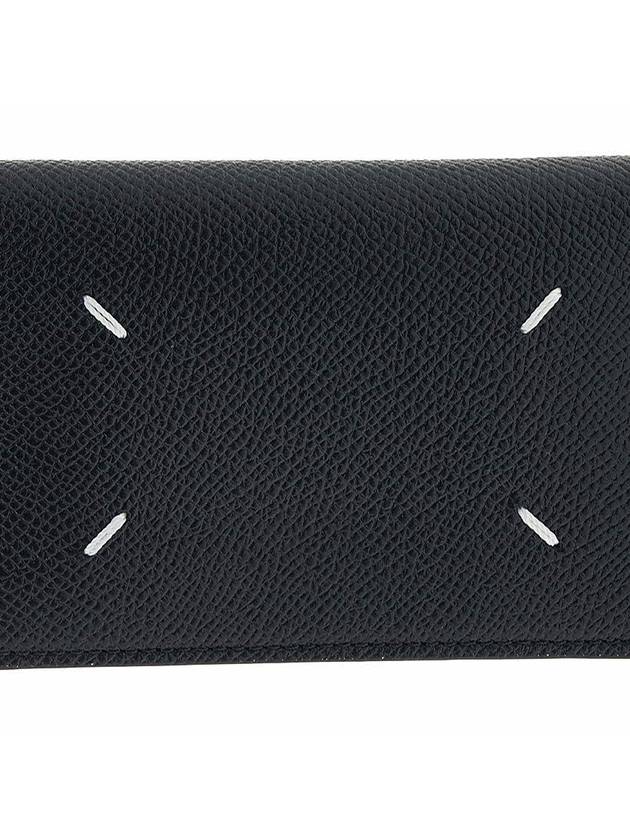 Stitched Bi-Fold Leather Card Wallet Black - MAISON MARGIELA - BALAAN 7