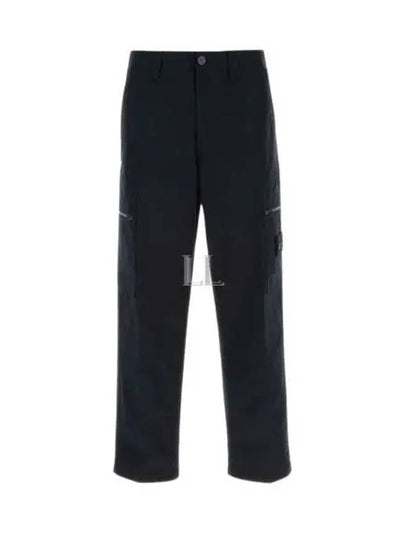 Regular Fit Cargo Cotton Canvas Straight Pants Navy - STONE ISLAND - BALAAN 2