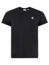 Embroidered Monogram Motif Cotton Short Sleeve T-Shirt Black - BURBERRY - BALAAN 2