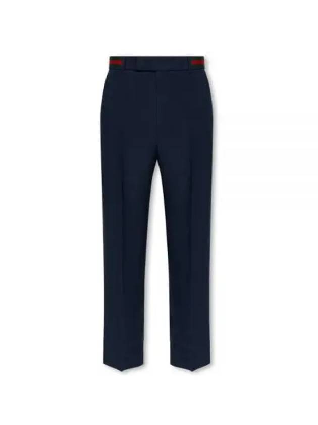 Fluid Drill Web Detail Straight Pants Navy - GUCCI - BALAAN 2