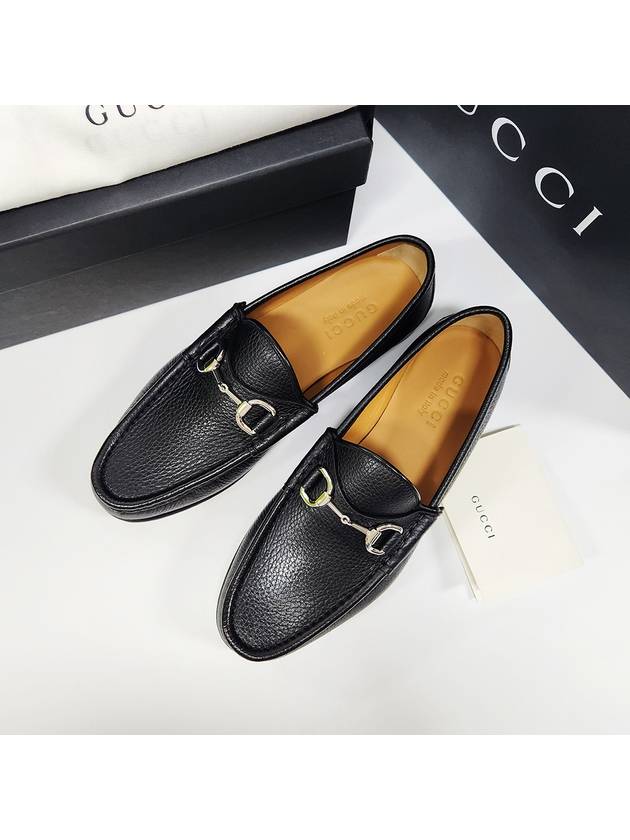 Horsesbit Nestor Grain Leather Loafers Black - GUCCI - BALAAN 3