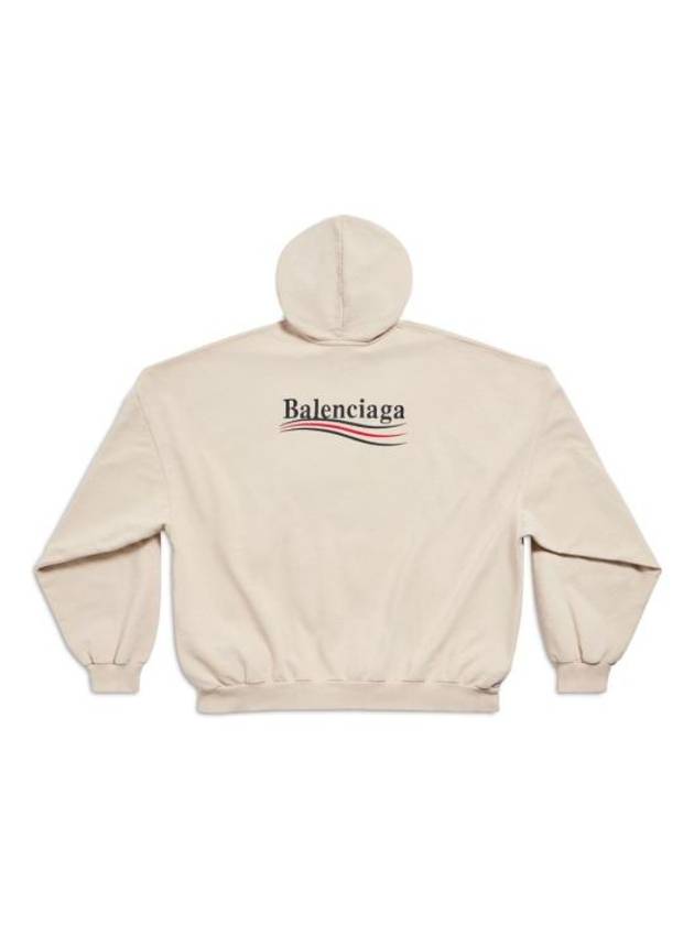 Embroidered Logo Cotton Hoodie Beige - BALENCIAGA - BALAAN 6