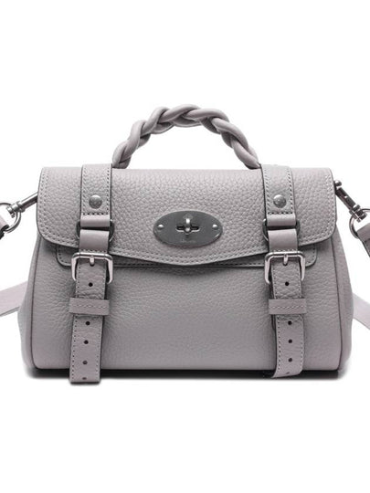 Alexa Heavy Grain Mini Tote Bag Pale Grey - MULBERRY - BALAAN 2