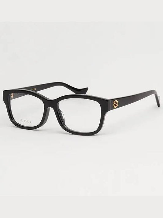 Glasses frame GG1259OA 001 interlocking G black horn rim Asian fit - GUCCI - BALAAN 1