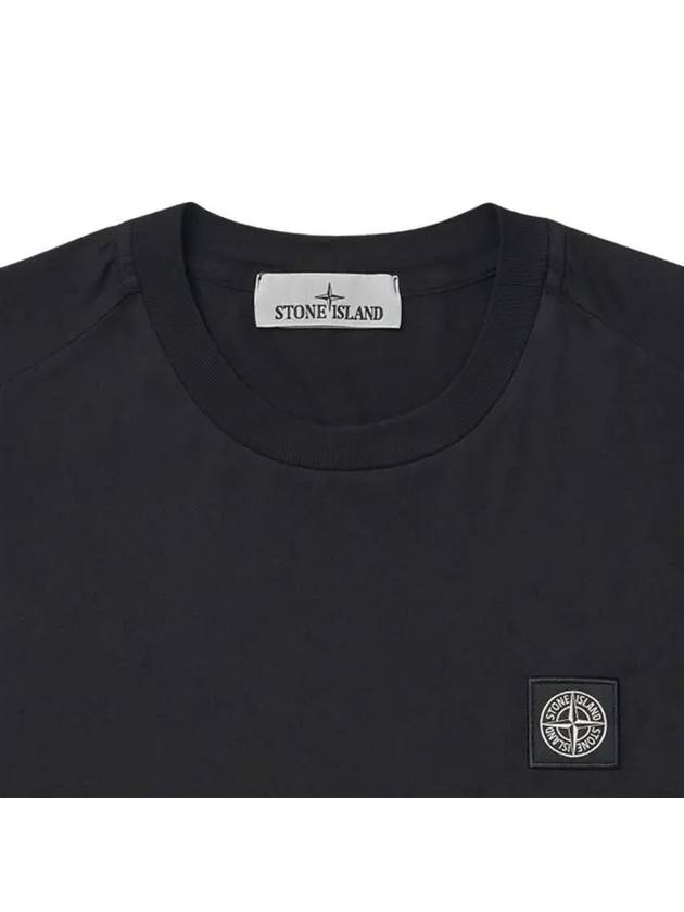 Logo Patch Short Sleeves T-Shirt Black - STONE ISLAND - BALAAN 4