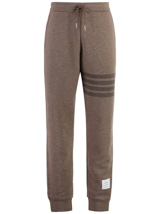 4 Bar Loopback Wool Track Pants Brown - THOM BROWNE - BALAAN 2