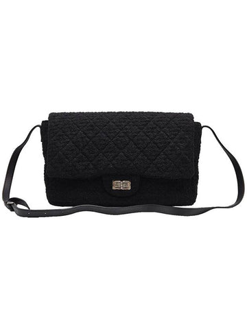 Chanel Black 2 55 Tweed Large Shoulder Bag 13th - CHANEL - BALAAN 1