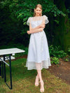 DAISY See through Petal sleeve Lace dress white - AME - BALAAN 5