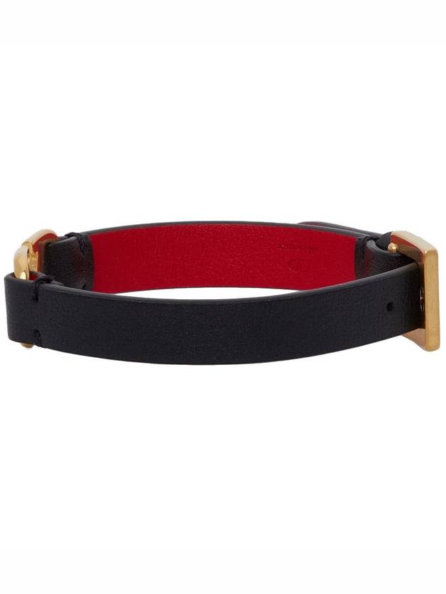 V Logo Signature Bracelet Black - VALENTINO - BALAAN 4