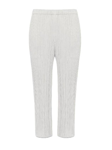 Pleated Basic Straight Pants Light Grey - ISSEY MIYAKE - BALAAN 1