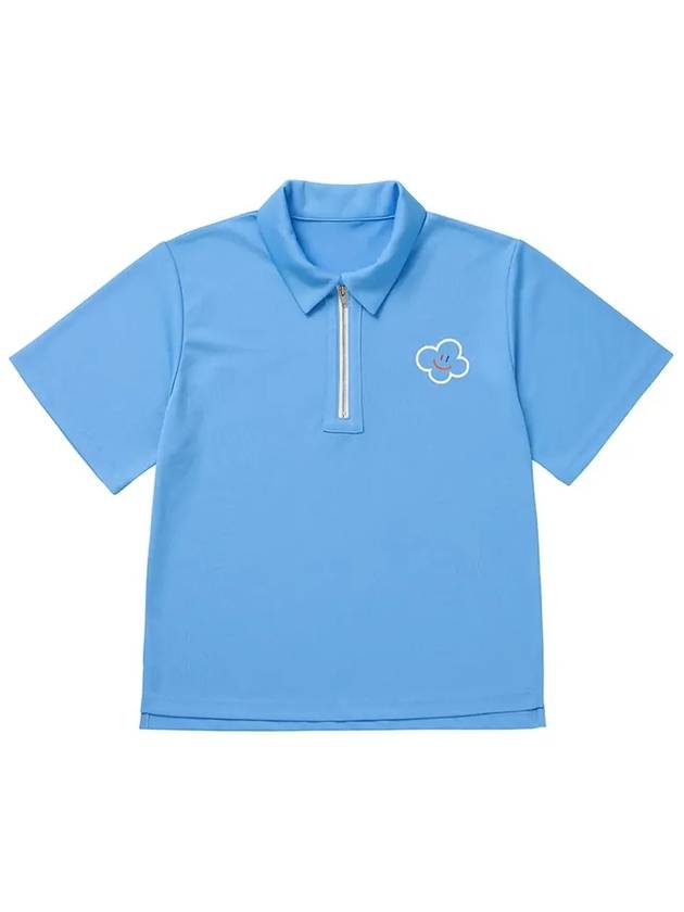 Hello Lala Zip-Up Polo Shirt Blue - LALA SMILE - BALAAN 7